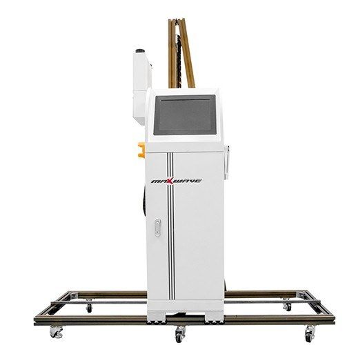 MW-UP200 automatic wall printer with white cabinet, built-in screen and floor rail